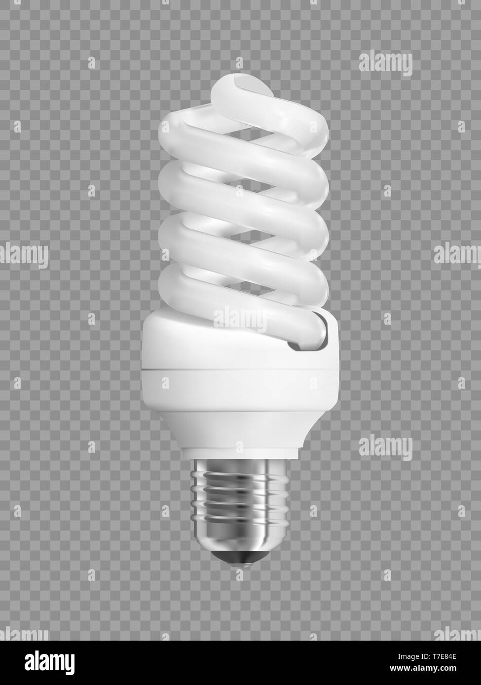 Energieeinsparung Glühbirne auf transparentem Hintergrund. Realistische Vector Illustration. Stock Vektor