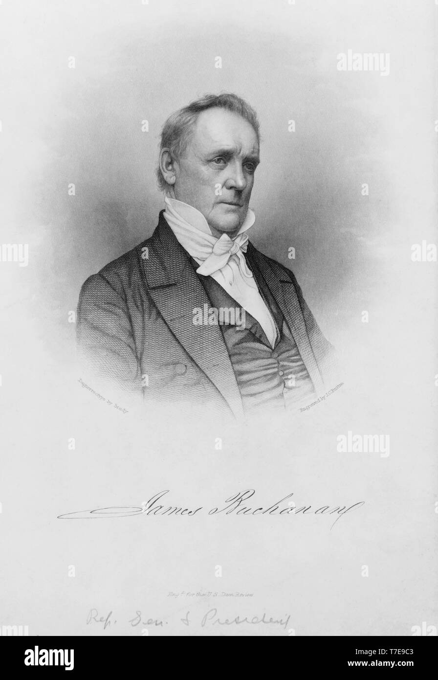 James Buchanan, gestochen von J.C. Buttre für die USA dem. Überprüfung von einer Daguerreotypie von Mathew Brady, 1857 Stockfoto