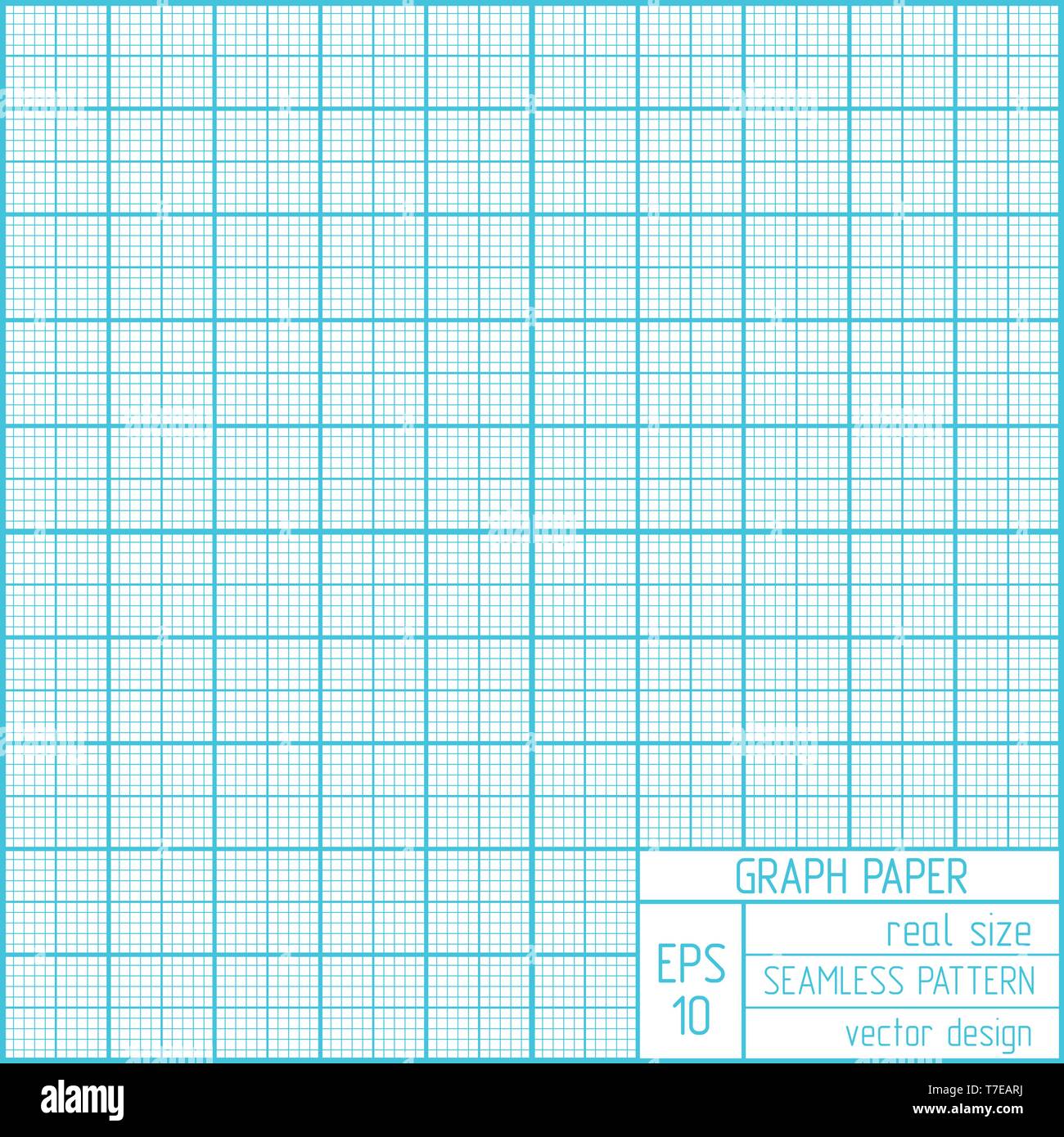Millimeterpapier nahtlose Muster. Real scale illustragtion. Stock Vektor