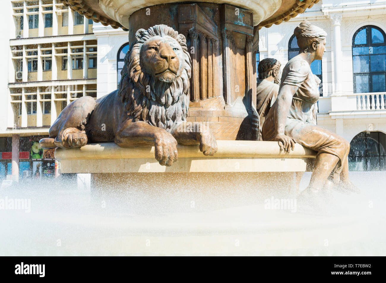 Philipp II. von Mazedonien Brunnen, Skopje, Mazedonien Stockfoto