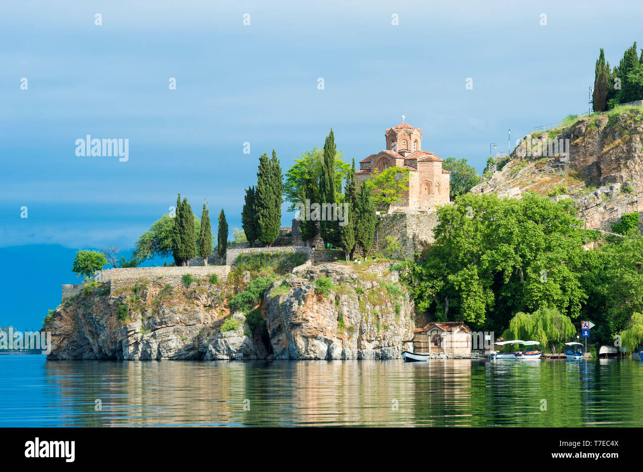 Der hl. Johannes Theologian-Kaneo Kirche, Ohrid See, Mazedonien Stockfoto