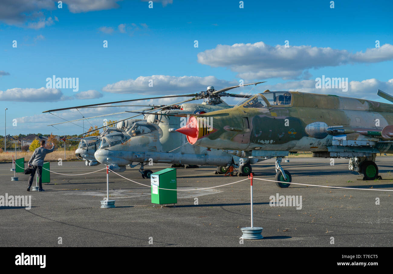 Flugzeuge, Freiflaeche, Militaerhistorisches Museum, Flugplatz Gatow, Berlin, Deutschland, Militärhistorisches Museum Stockfoto