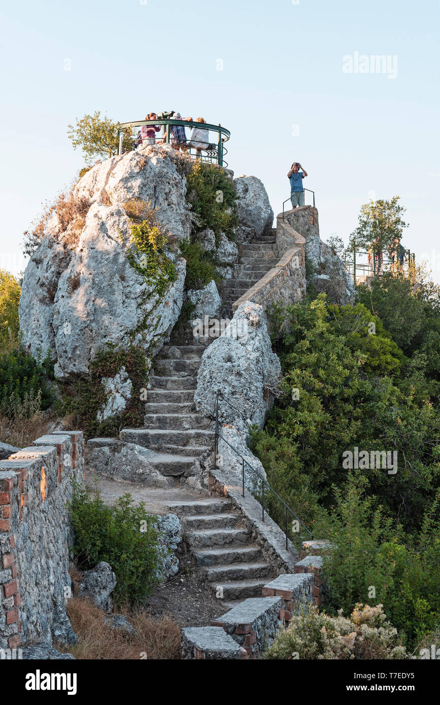 Des Kaisers Thron, Aussichtspunkt, Pelekas, Korfu, Ionische Inseln, Griechenland Stockfoto