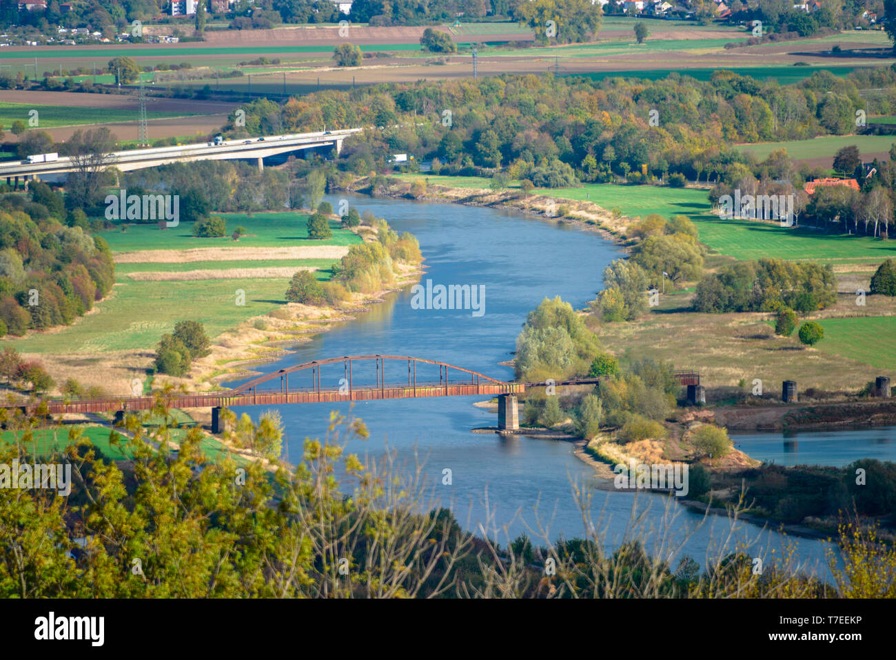 Weser, Kreis Minden-Luebbecke,, 92660 Stockfoto