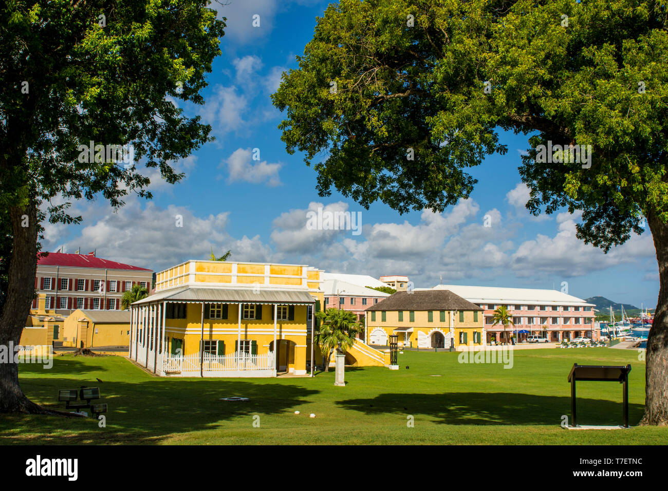 Alte Dänische Zollhaus, Denkmalliste, Christiansted, St. Croix, US Virgin Islands. Stockfoto