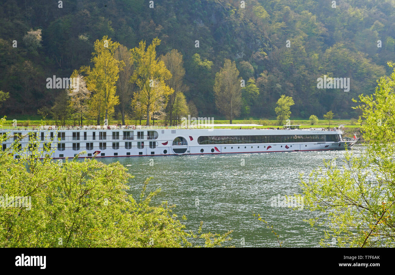 A-Rosa Flora River Cruise Schiff auf Mosel in Deutschland. Stockfoto