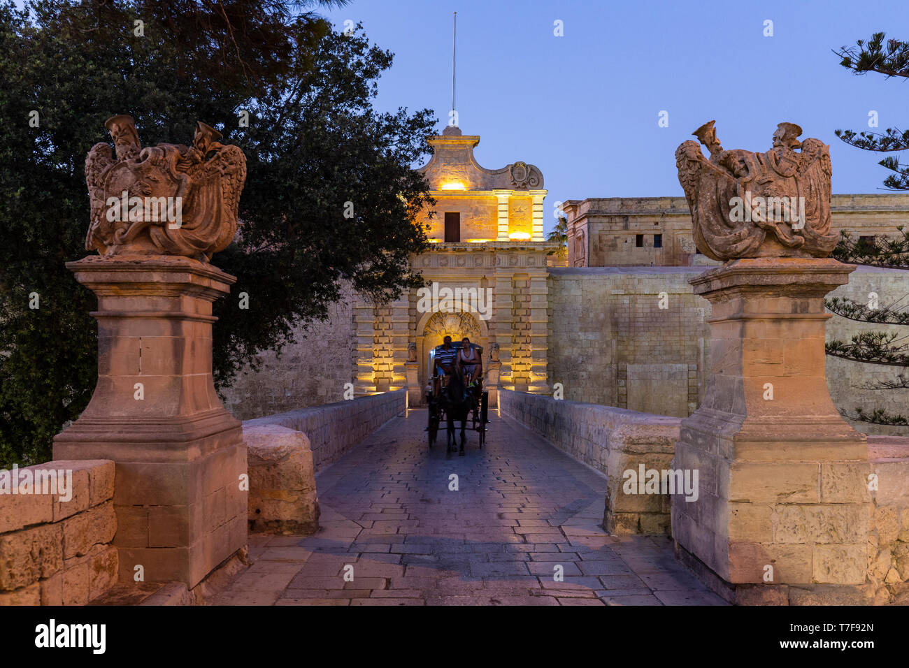 Malta, Malta, Mdina (Rabat) alten ummauerten Stadt, Mdina Gate Stockfoto