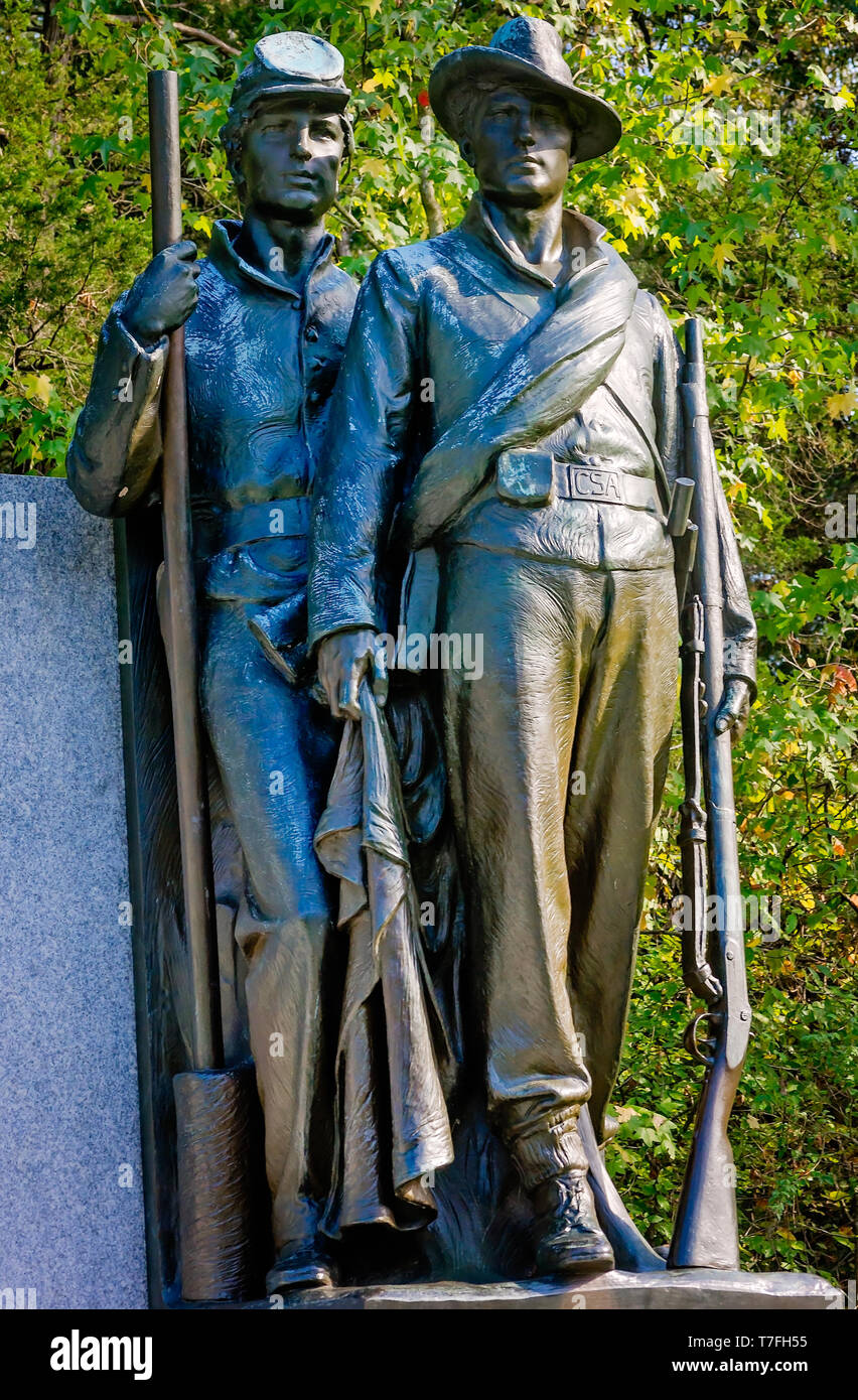 Ein Confederate Memorial zu "Der verlorene Sache" dargestellt, in Silo National Military Park, Sept. 21, 2016, in Silo, Tennessee ist. Stockfoto