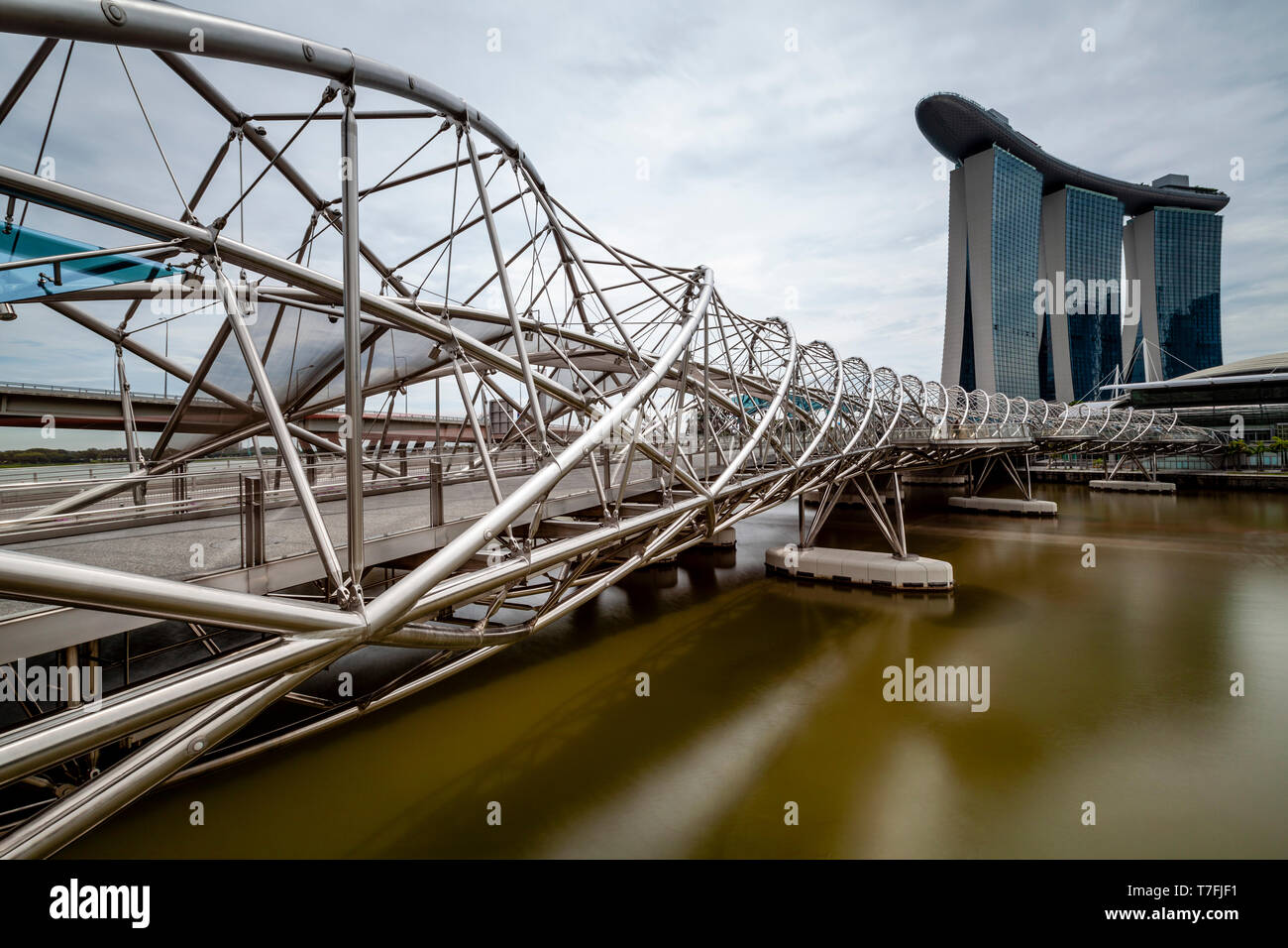 Die Helix-Brücke, Marina Bay, Singapur, Süd-Ost-Asien Stockfoto