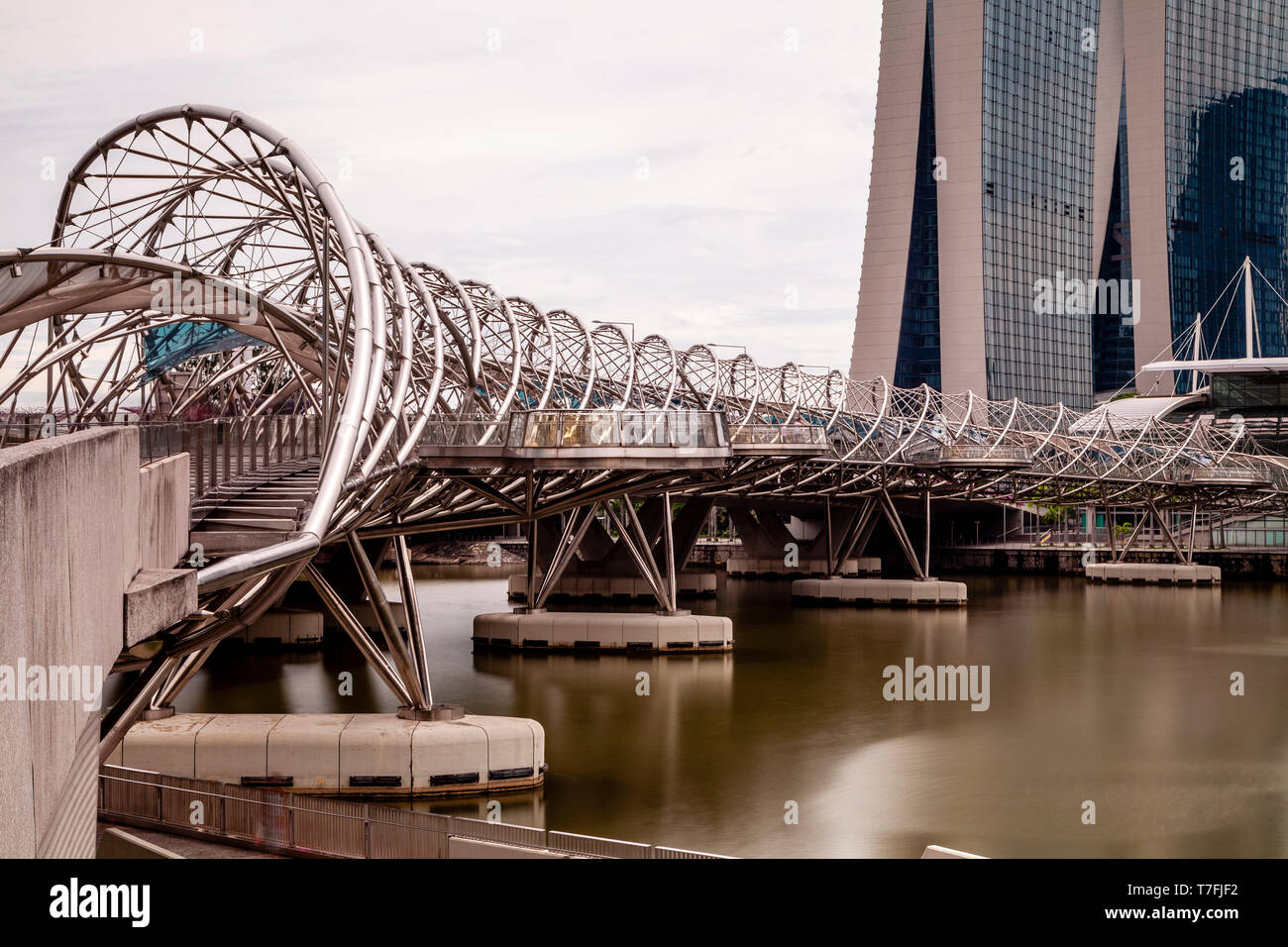 Die Helix-Brücke, Marina Bay, Singapur, Süd-Ost-Asien Stockfoto