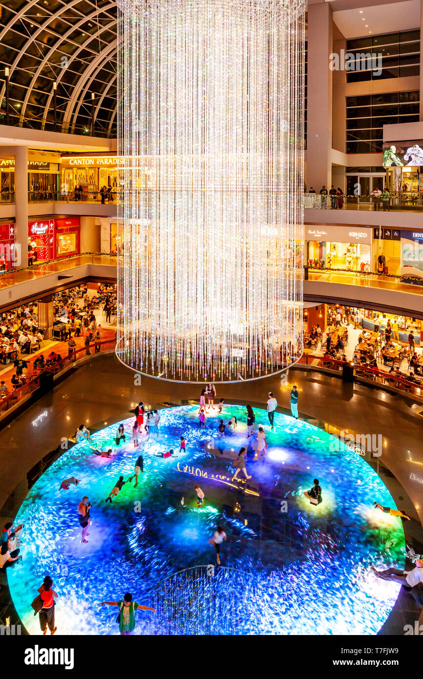 Digital Light Canvas (Digital Installation), die Geschï¿½te, Marina Bay Sands, Singapur, Südostasien Stockfoto