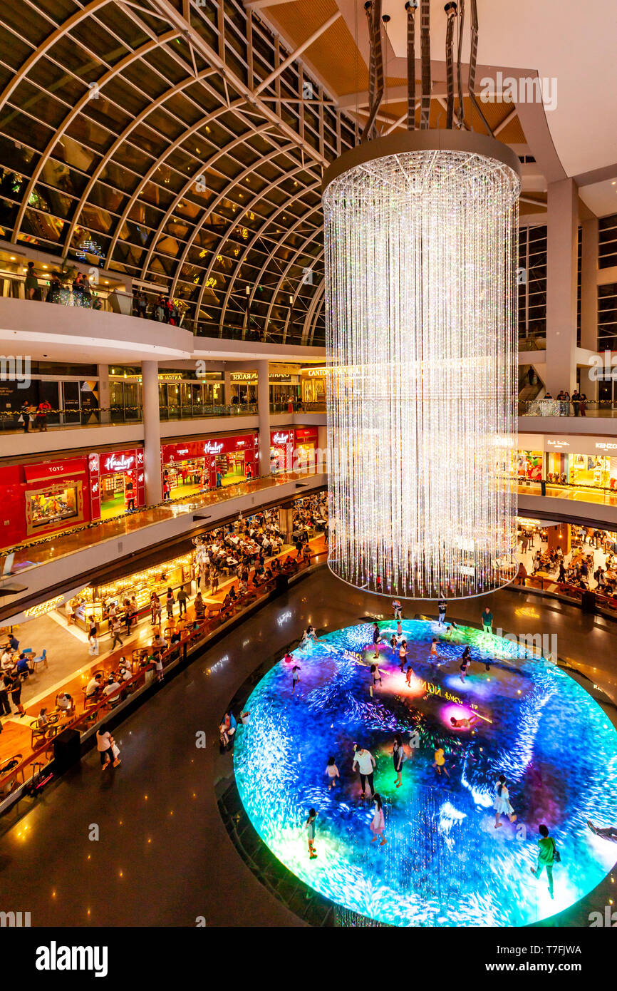 Digital Light Canvas (Digital Installation), die Geschï¿½te, Marina Bay Sands, Singapur, Südostasien Stockfoto