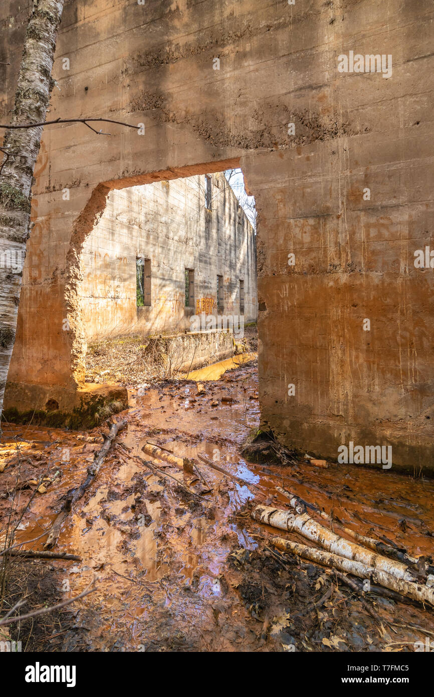 Verlassen power house zu verbieten State Park in der Nähe von Sandstein, MN Stockfoto