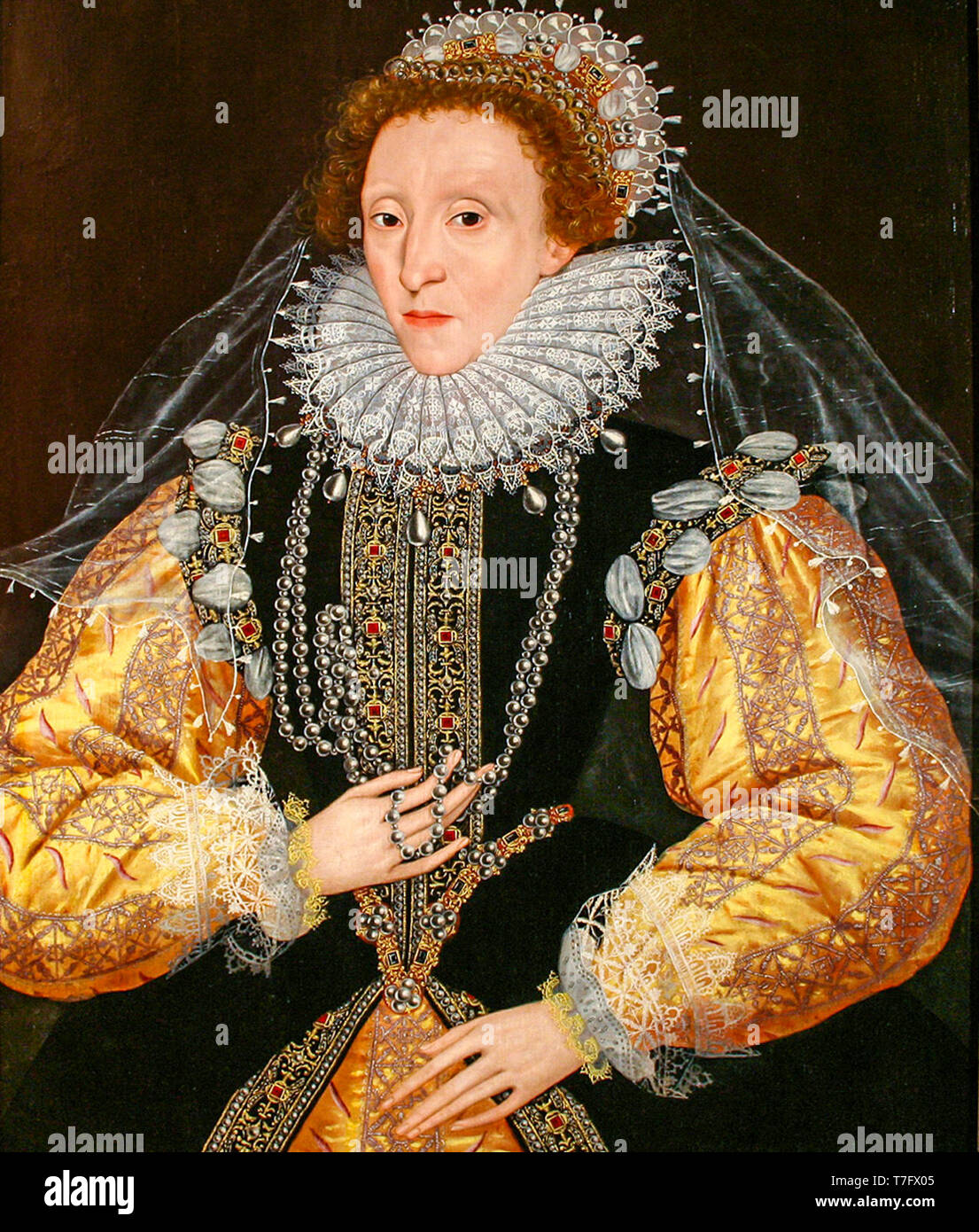 Königin Elizabeth I. von England, Porträt, zugeschrieben George Gower, Ende 1580s Stockfoto