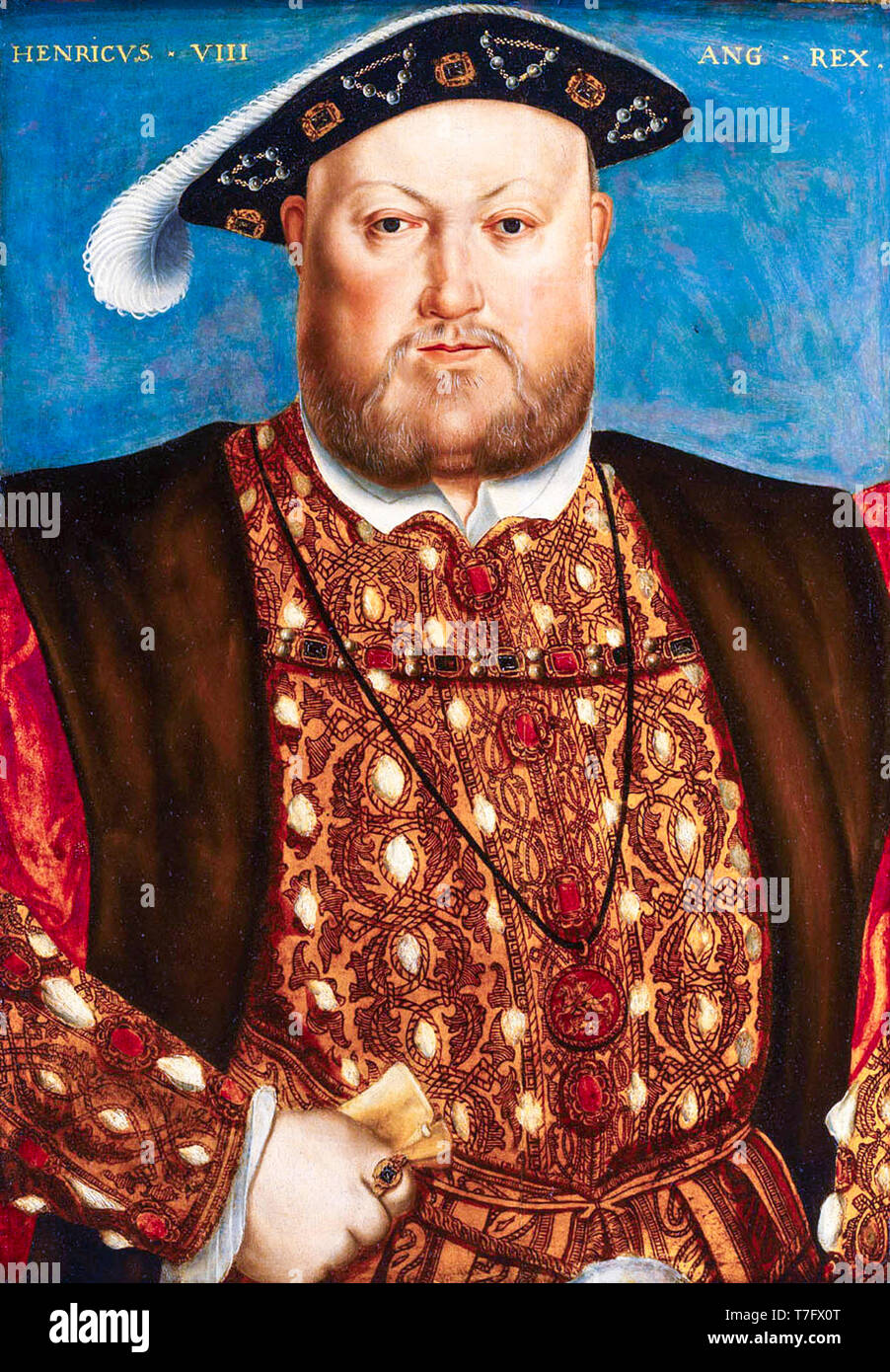 König Heinrich VIII. (1491-1547) Porträtmalerei nach Hans Holbein, 16th. Jahrhundert Stockfoto