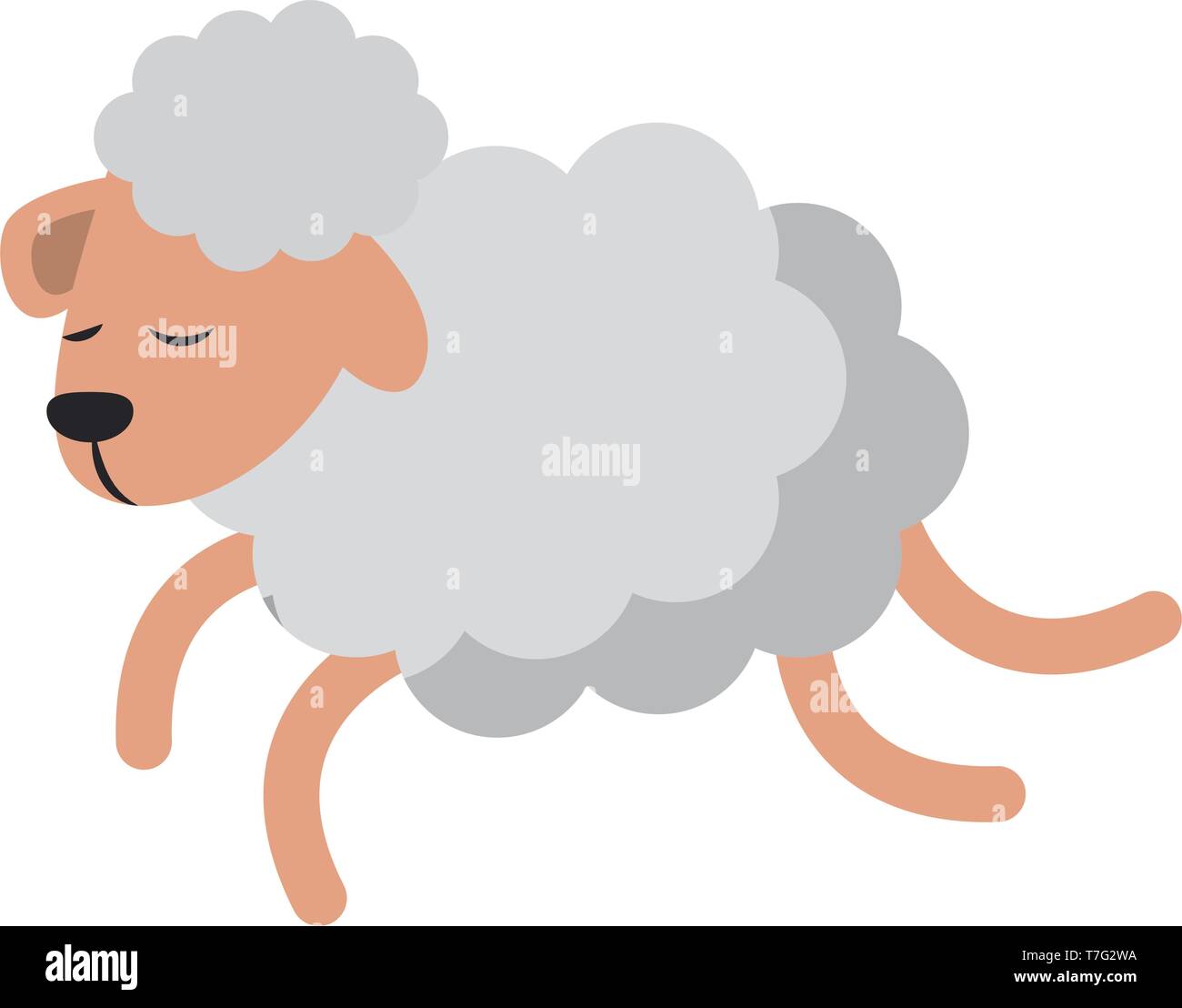 Sheeping springen Cartoon isoliert Stock Vektor