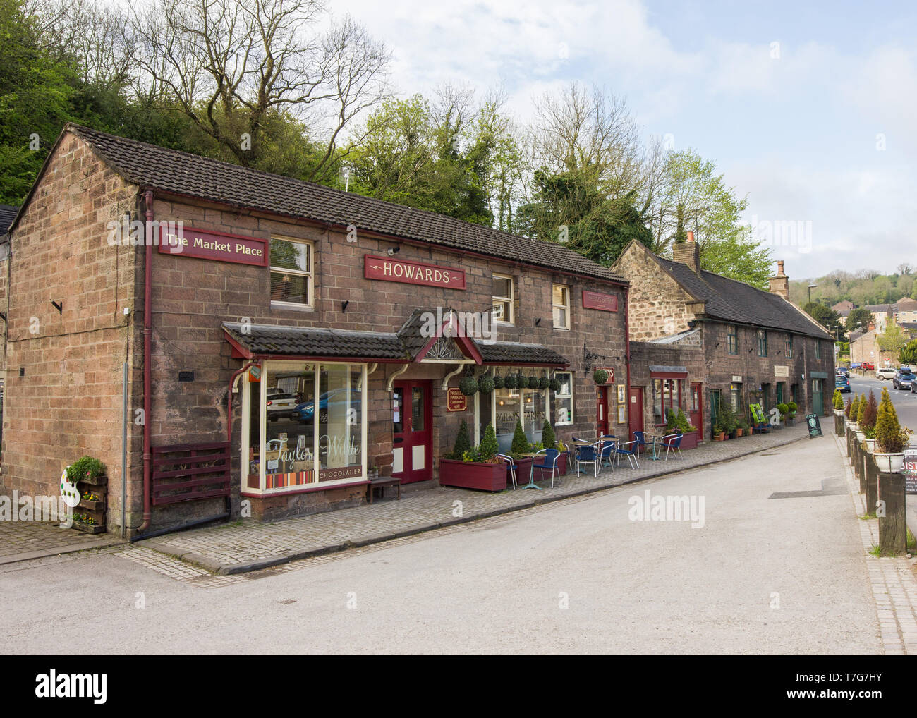 Shop Fronten Cromford Stadt, Derbyshire Peak District DE Stockfoto