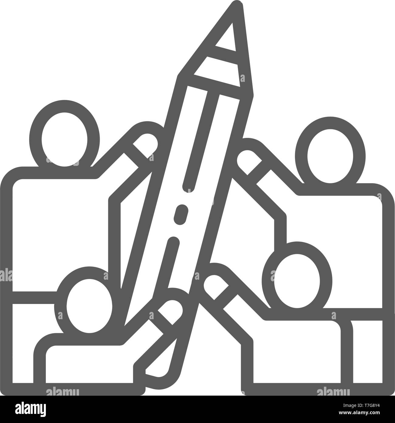 Personen großen Bleistift Symbol Leitung. Stock Vektor