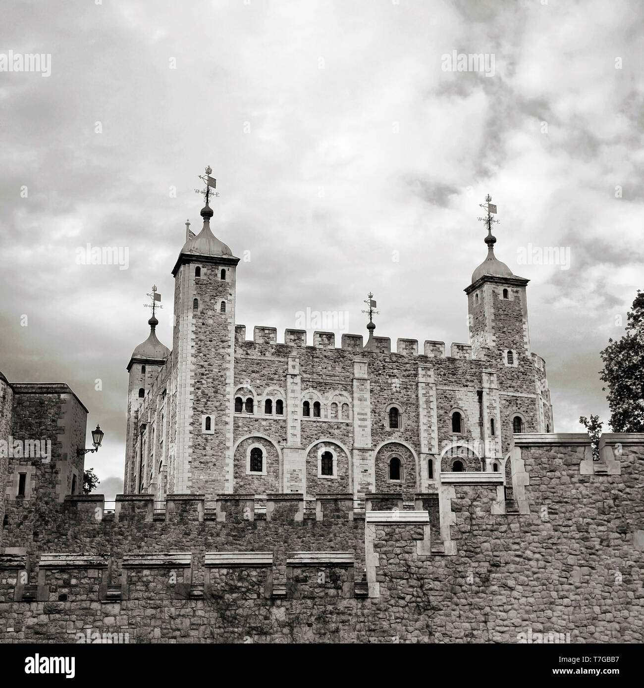 Tower von London, Her Majesty's Royal Palace und Festung, die nun die Burg ist eine beliebte Touristenattraktion. Stockfoto