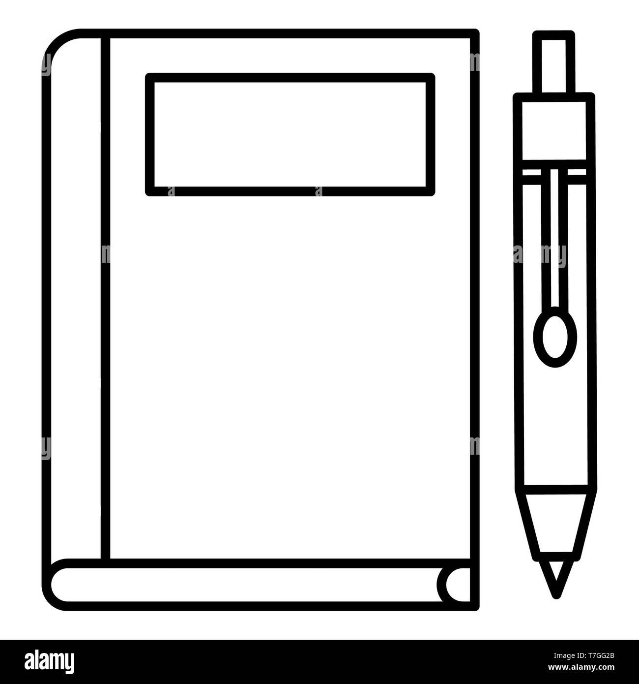 Notebook Symbol, Vector Illustration, Bildung Übersicht Stockfoto