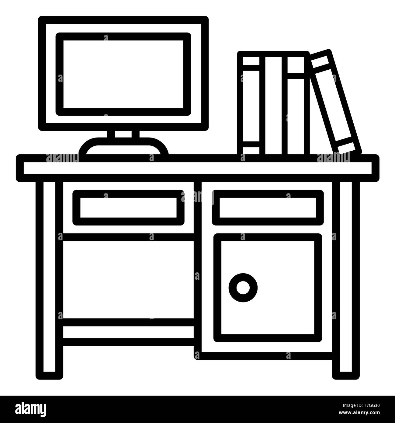 Schreibtisch Symbol, Vector Illustration, Bildung Übersicht Stockfoto