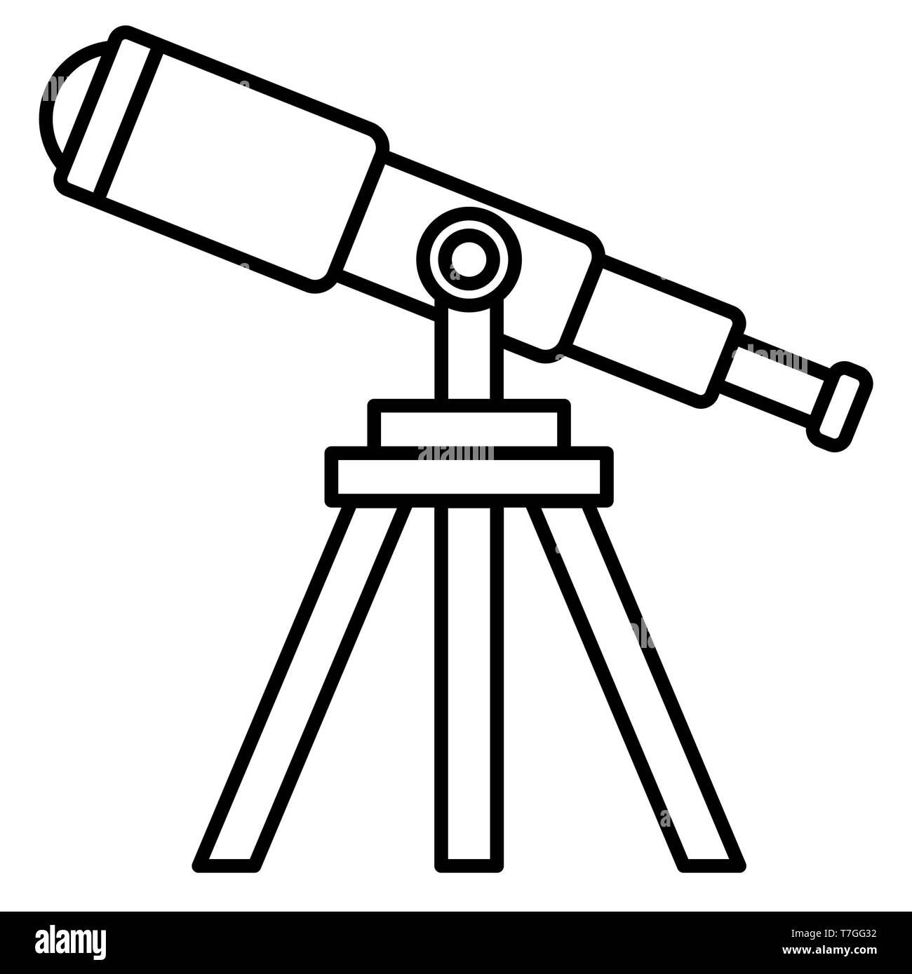 Teleskop Symbol, Vector Illustration, Bildung Übersicht Stockfoto
