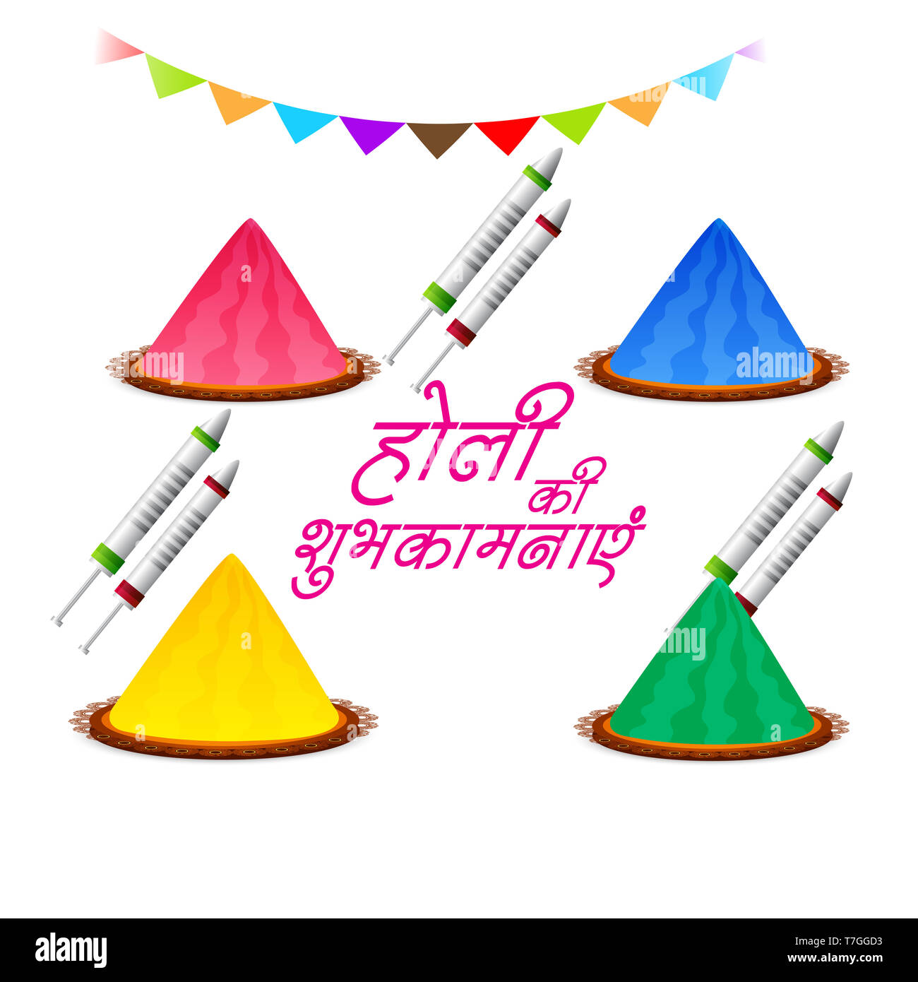Vector Illustration eines bunten Werbe Hintergrund für Festival der Farben Holi Feier. Stockfoto