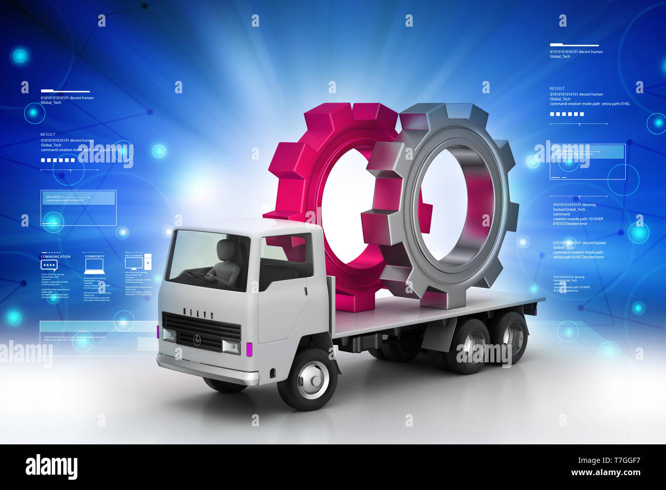 Lkw mit dem Zahnrad Stockfoto