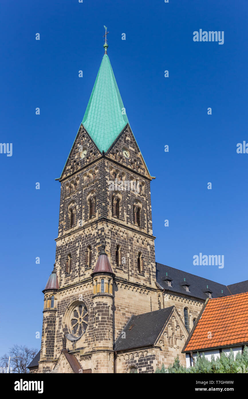 Turm der Martinus Kirche in Herten Westerholt, Deutschland Stockfoto