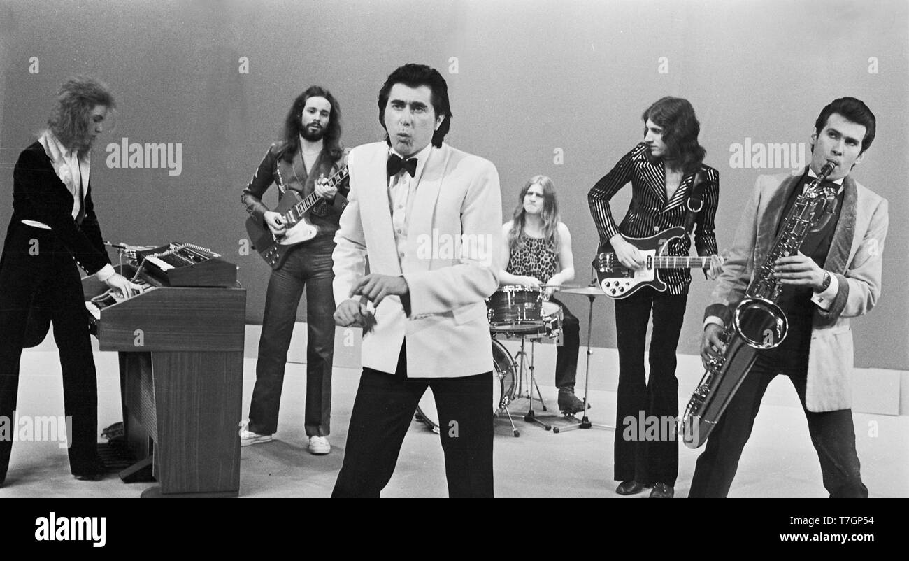 Hilversum, Niederlande - 1973, Roxy Music (Foto Gijsbert Hanekroot) Stockfoto