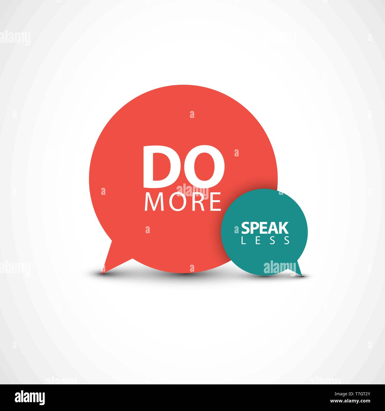 Minimalistischer text Beschriftung der Ein inspirierendes sagen mehr tun, weniger Sprechen. Stock Vektor