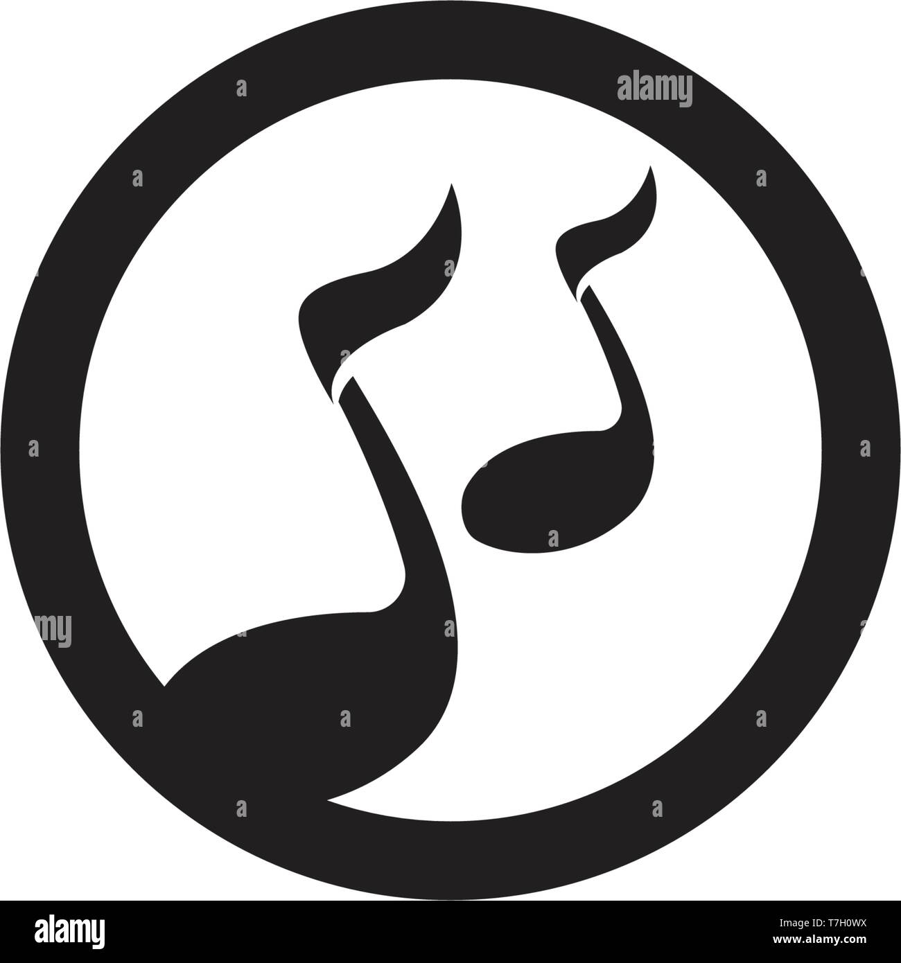 Musik beachten Sie die Symbole Logos und Symbole Vorlage Stock Vektor