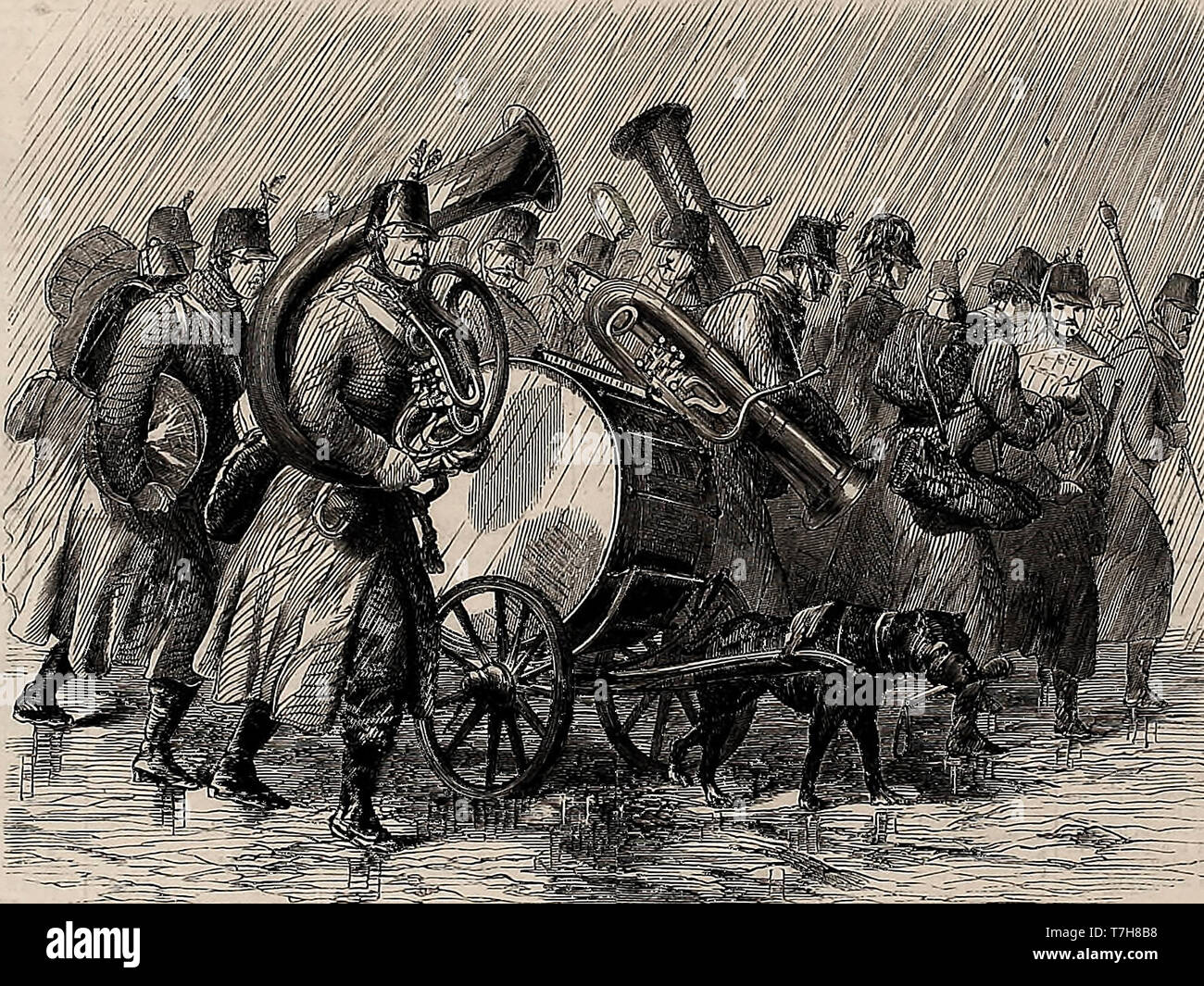 Die österreichische Militärmusik im März 1860 Stockfoto