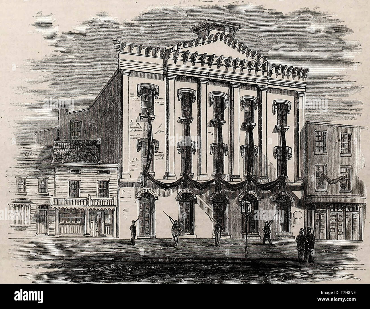 Darstellung von Ford's Theater, Washington, DC, nach der Ermordung von Abraham Lincoln Stockfoto