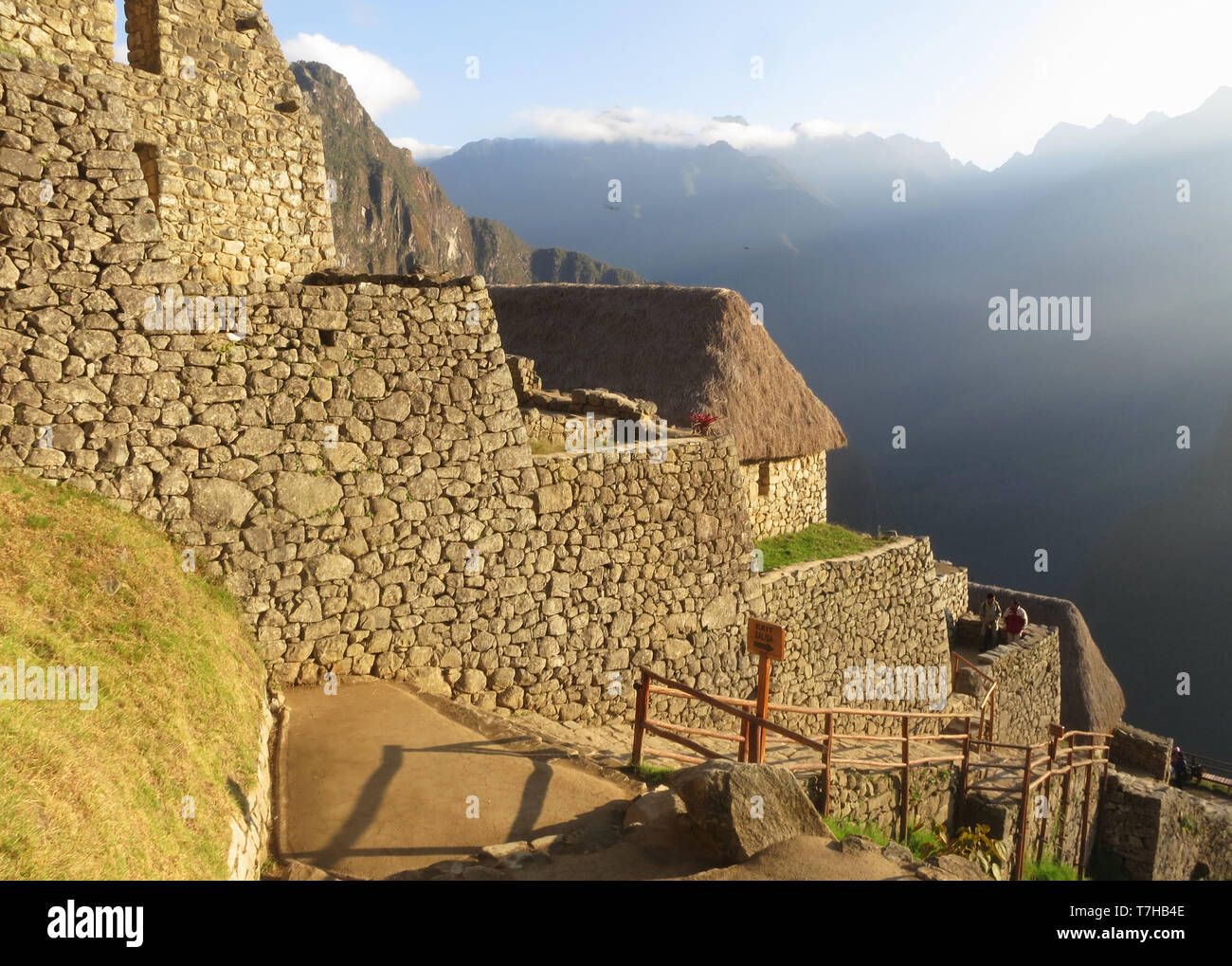 Machu Picchu in in der Region Cusco, Urubamba in der Provinz in den östlichen Kordilleren des südlichen Peru. Stockfoto