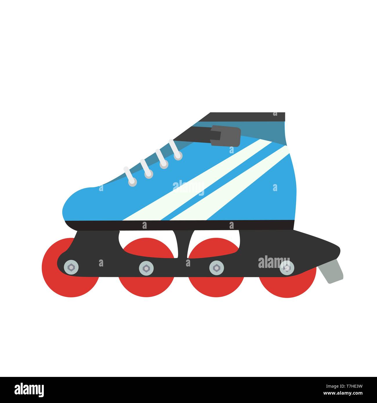 Roller Skate vector skating Abbildung retro isoliert sport Spaß design Vintage boot Kunst Stock Vektor