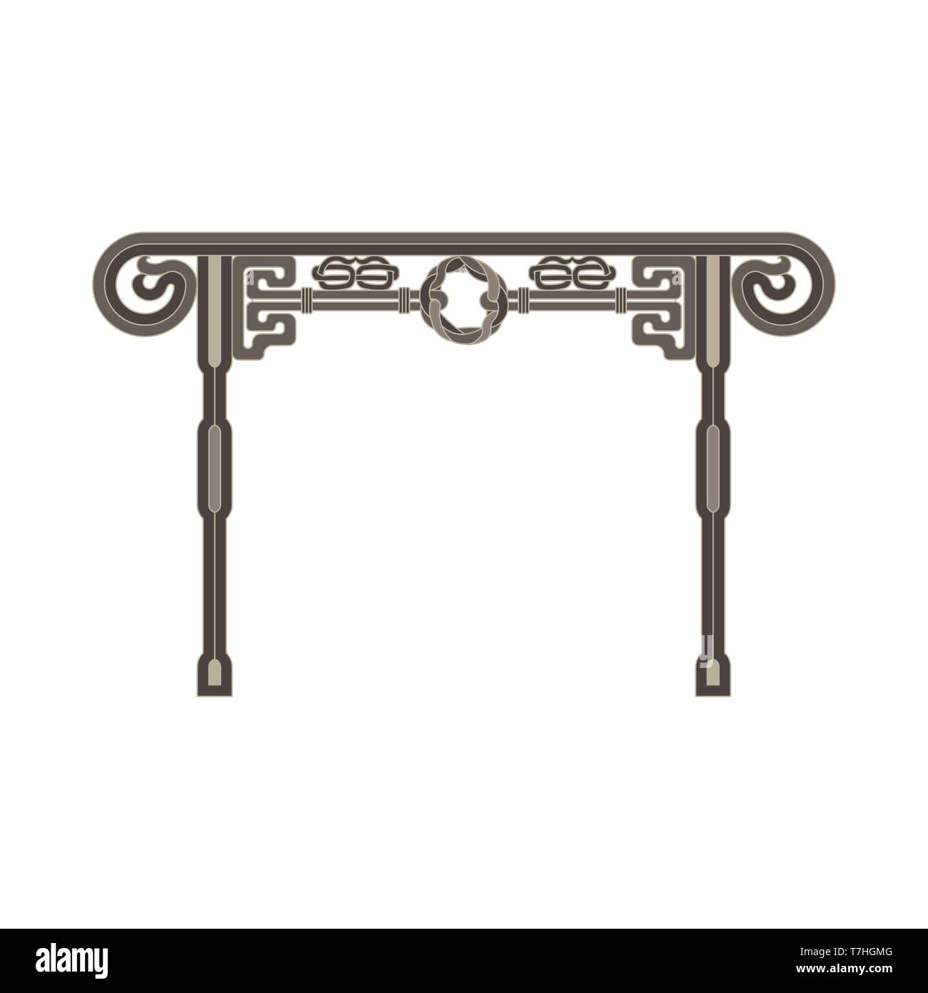 Vektor Tor Flachbild Symbol Isoliert Eisen Zaun Alte Abbildung Frontansicht Design Antik Schwarz Dekorative Geschmiedet Stock Vektorgrafik Alamy