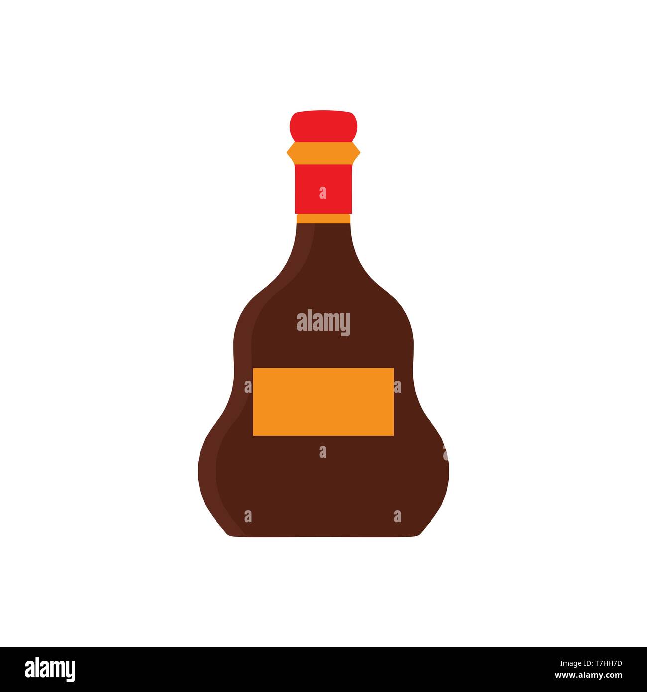 Cognac Flasche restaurant Party anmelden Vektor icon. Luxus Glas Produkt pub Pub alkoholische Getränke Stock Vektor