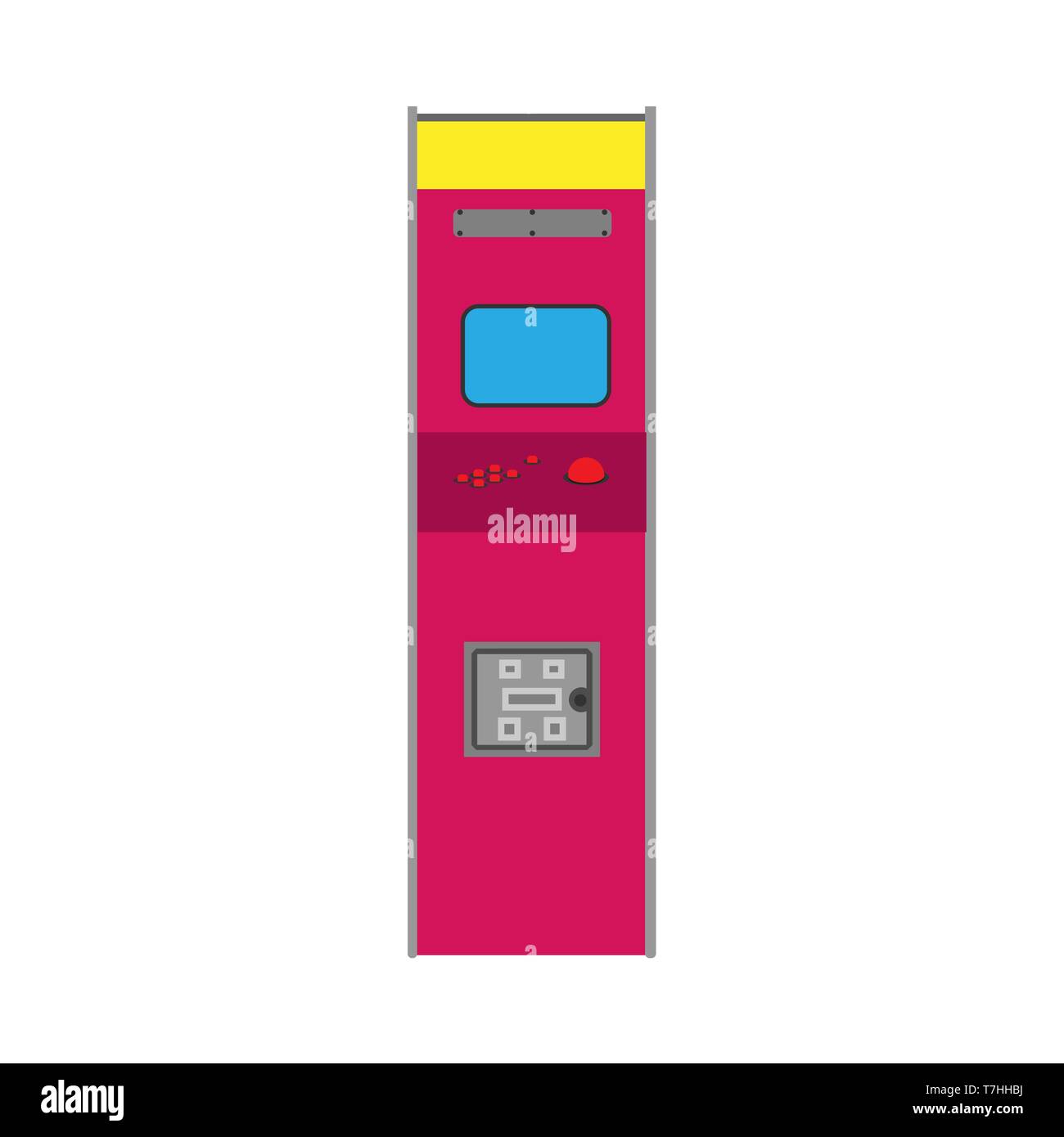 Arcade Machine Unterhaltung retro Vektor icon. Gamble vintage Pixel spielen Controller Stock Vektor