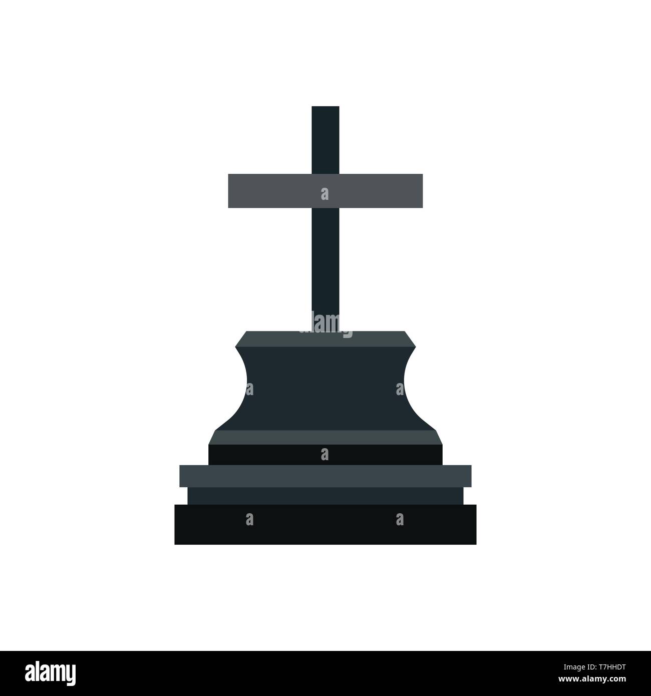 Grab Design schwarz Denkmal halloween Urlaub Vektor icon. Friedhof ...