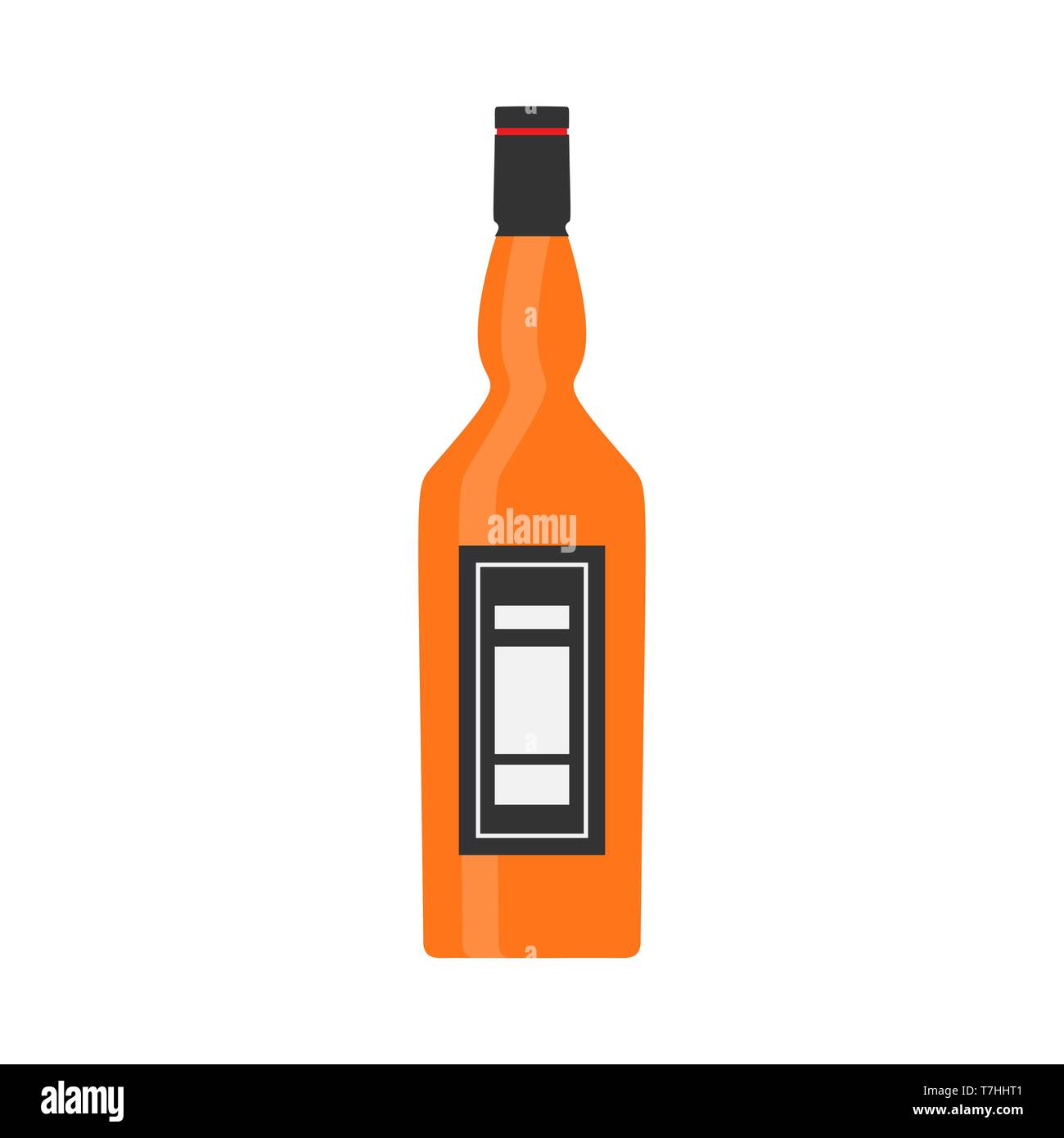 Scotch Flasche restaurant Party anmelden Vektor icon. Luxus pub alkoholische Glas Produkt pub gelb Getränk trinken Stock Vektor