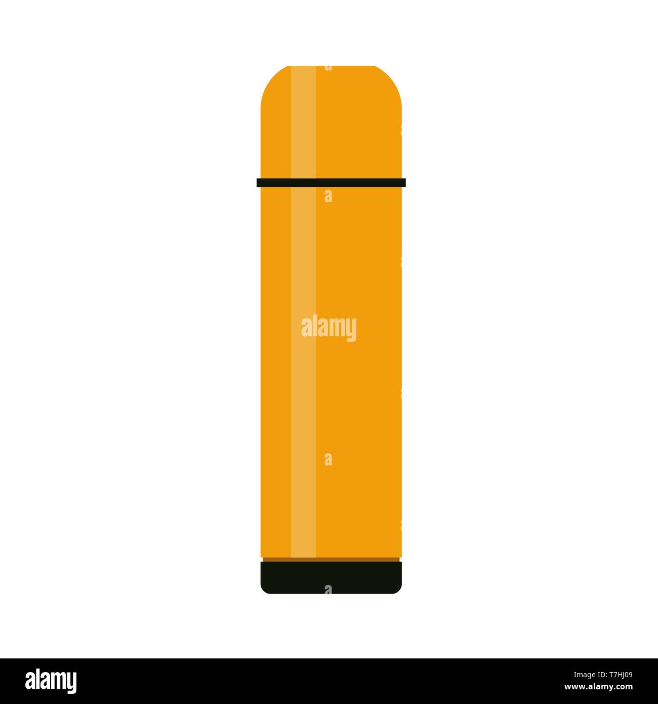 Thermoskanne Abbildung warmen Aluminium Deckel trinken Vektor icon. Flache hand Sport Cup silhouette Reisen Kolben isoliert weißer Stock Vektor