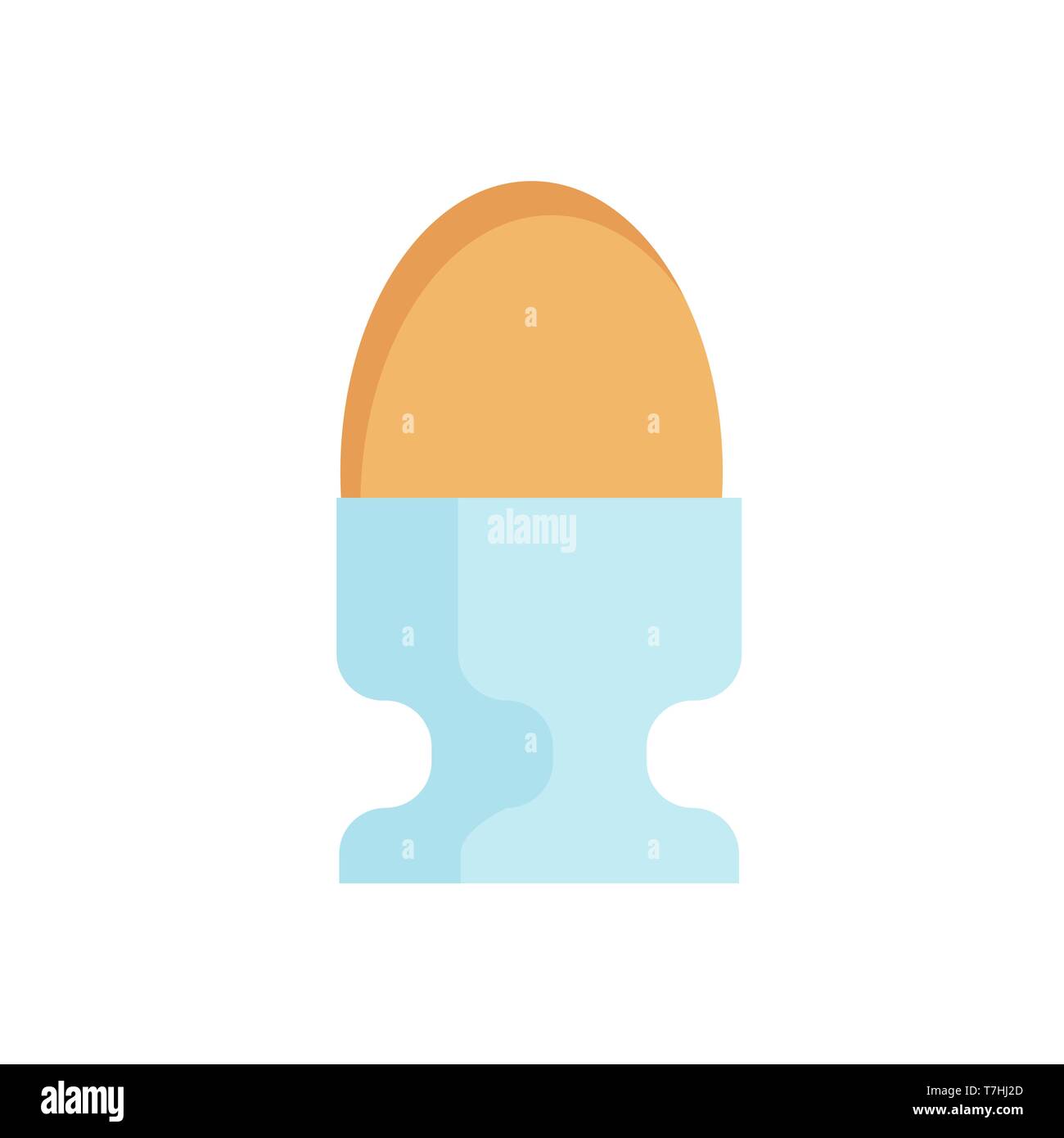 Eierbecher braun Vorderansicht Vektor icon. Hübsches Hähnchen frische organische Food Design. Küche im Menü Element Stock Vektor