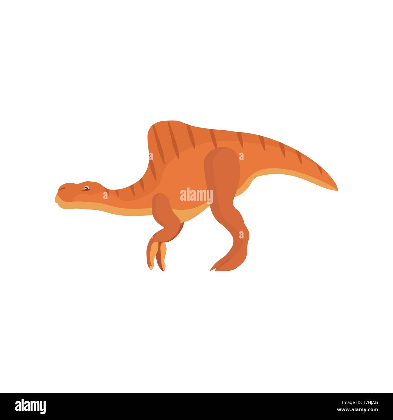 Dinosaurier Seitenansicht vektor Flachbild-Symbol. Reptile wilde Eidechse fantasy Symbol Cartoon. Dino Tier prähistorische Zeichen grafische Stil Stock Vektor