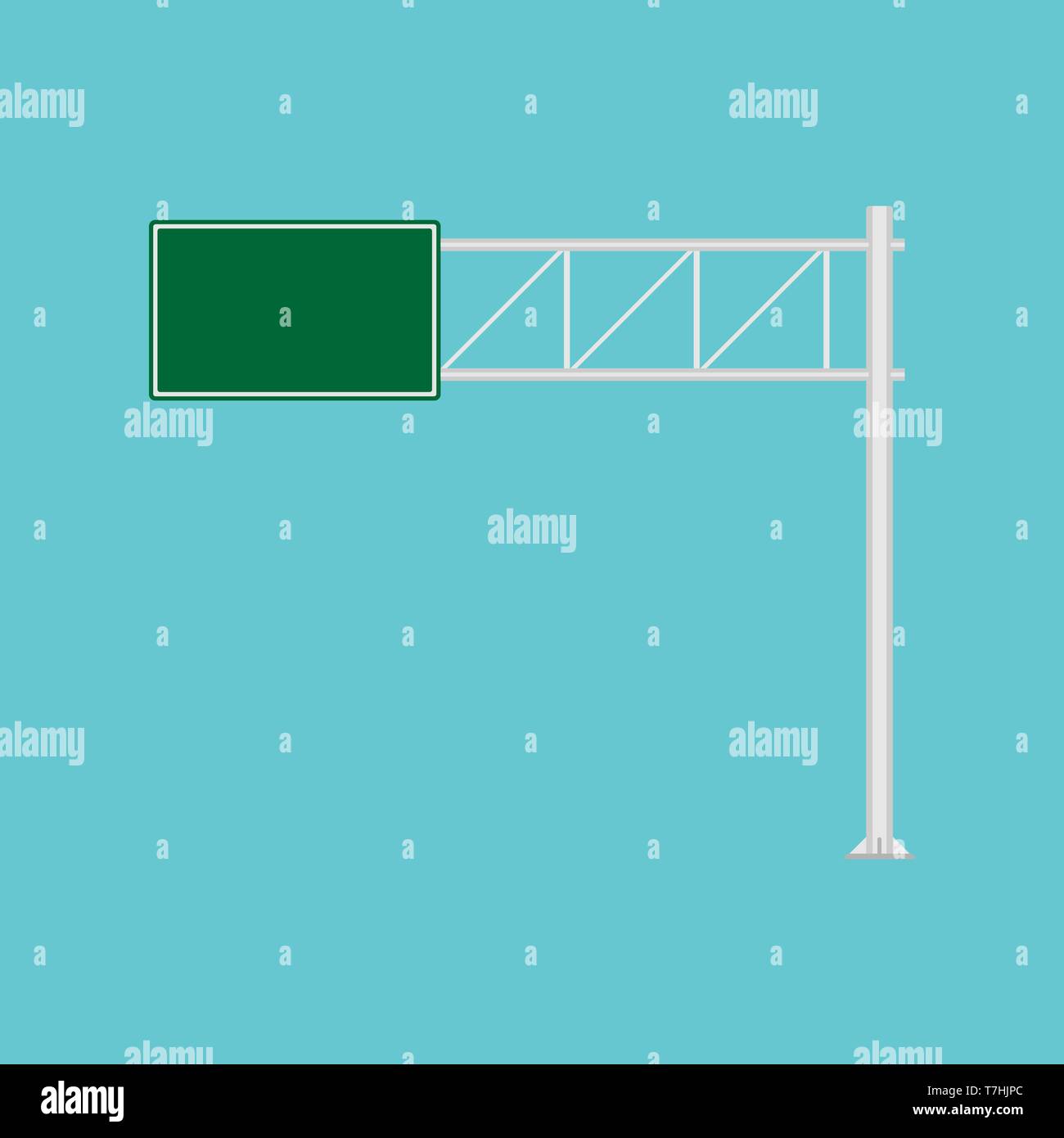 Freeway Road Sign grüne Richtung weise Vektor icon. Urban Vehicle Information Route Autobahn Schild. Bedienfeld am Straßenrand beachten Stock Vektor