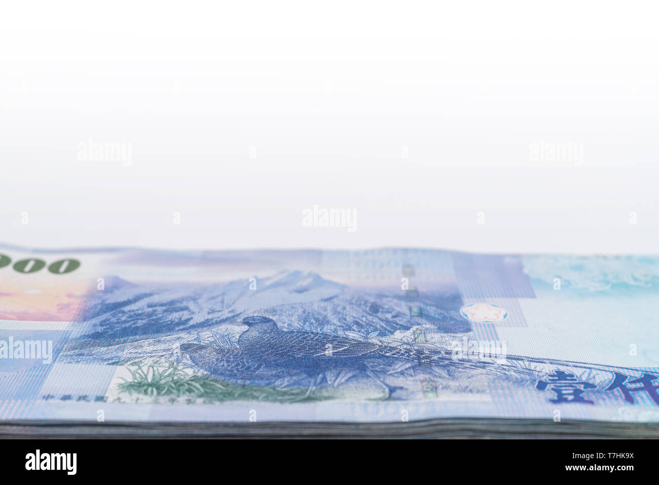 1000 neue Taiwan-Dollar isoliert auf weißem Hintergrund Stockfoto