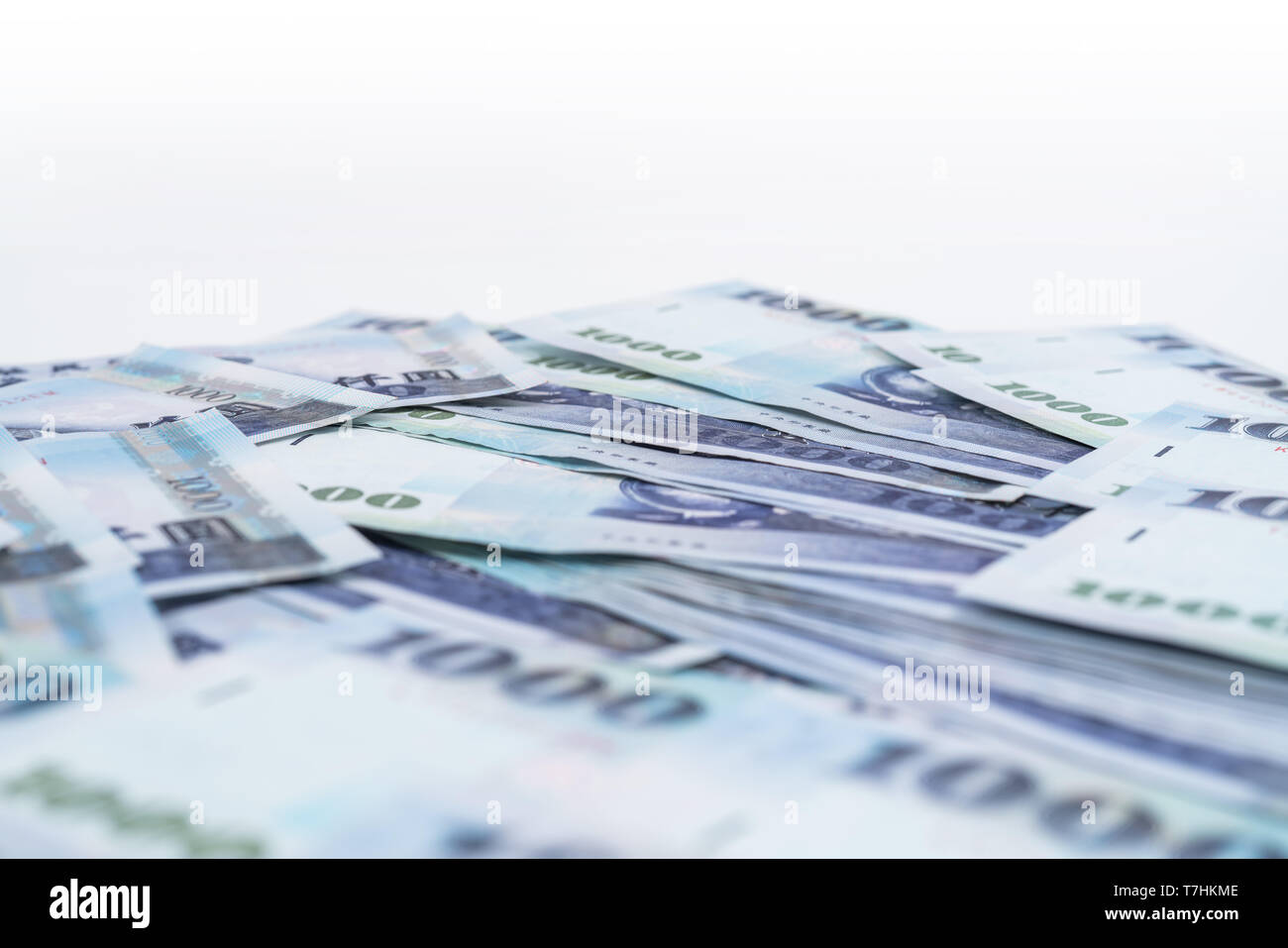 1000 neue Taiwan-Dollar isoliert auf weißem Hintergrund Stockfoto