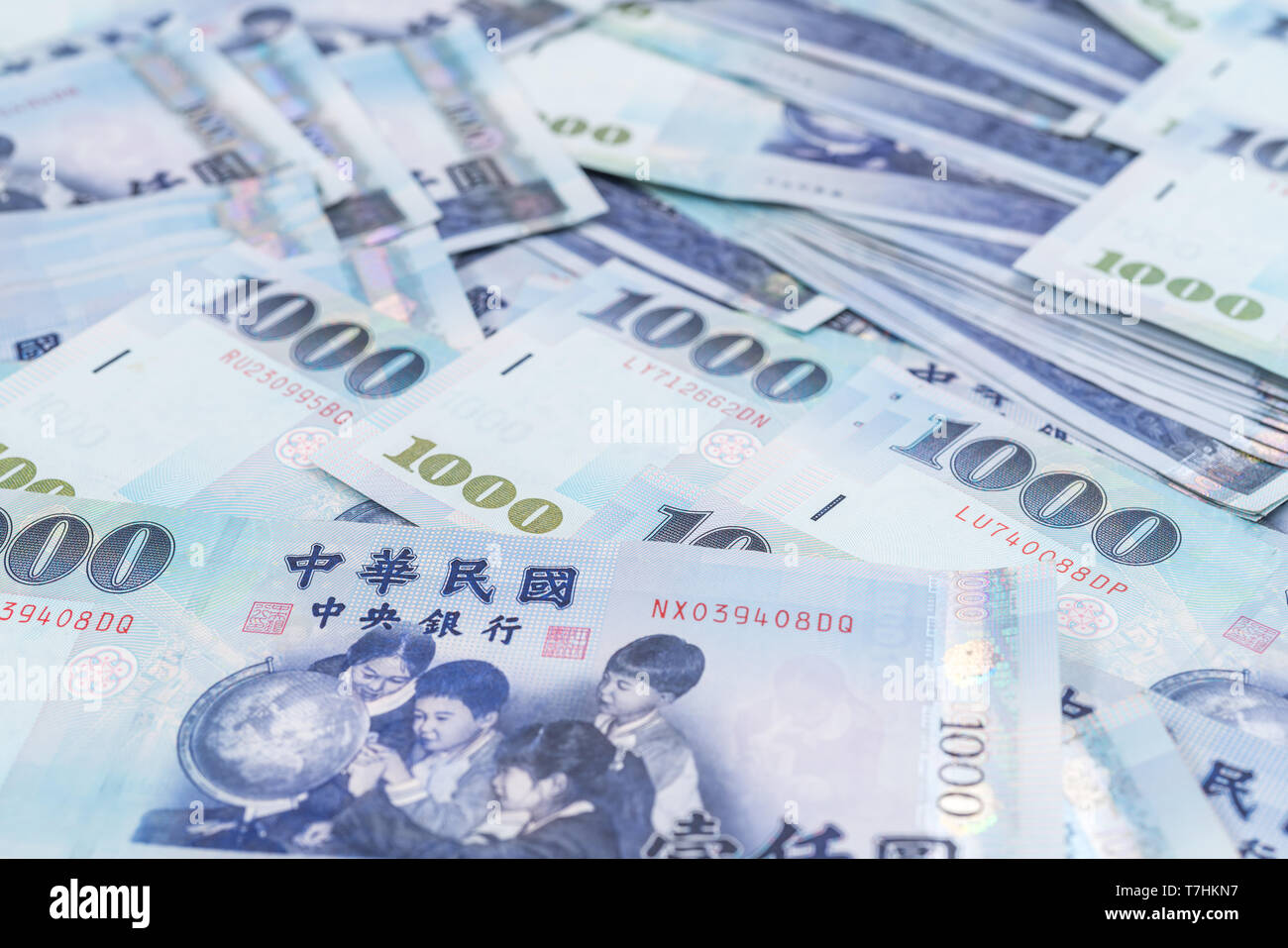 1000 neue Taiwan-Dollar isoliert auf weißem Hintergrund Stockfoto