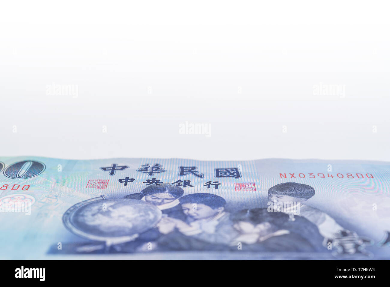 1000 neue Taiwan-Dollar isoliert auf weißem Hintergrund Stockfoto