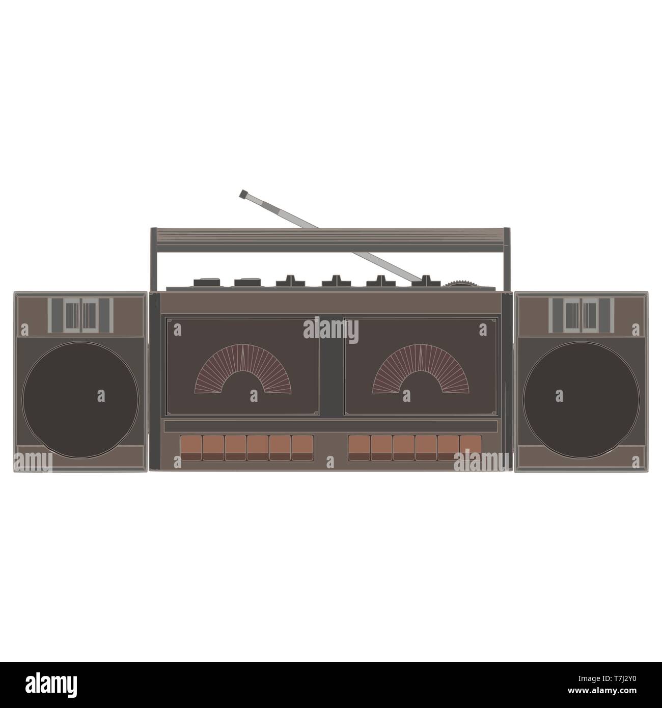 Kassettenrecorder retro Vektor Musik Band vintage Audio radio Hintergrund Stock Vektor